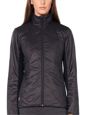 Icebreaker Merinoloft Helix Black Zip-Front Jacket Small